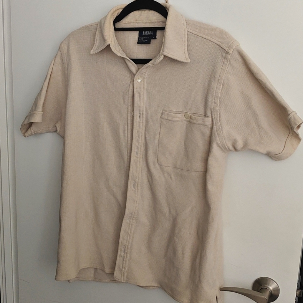 America S Beige Cotton SS shirt